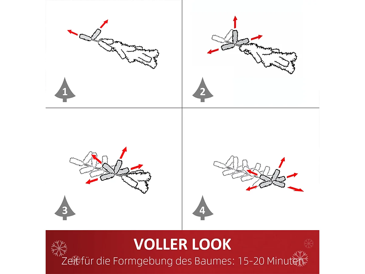 Weihnachtsbaum mit 630 Zweige und 37 Zapfen Künstlichen Weihnachten Tannenbaum 180 cm