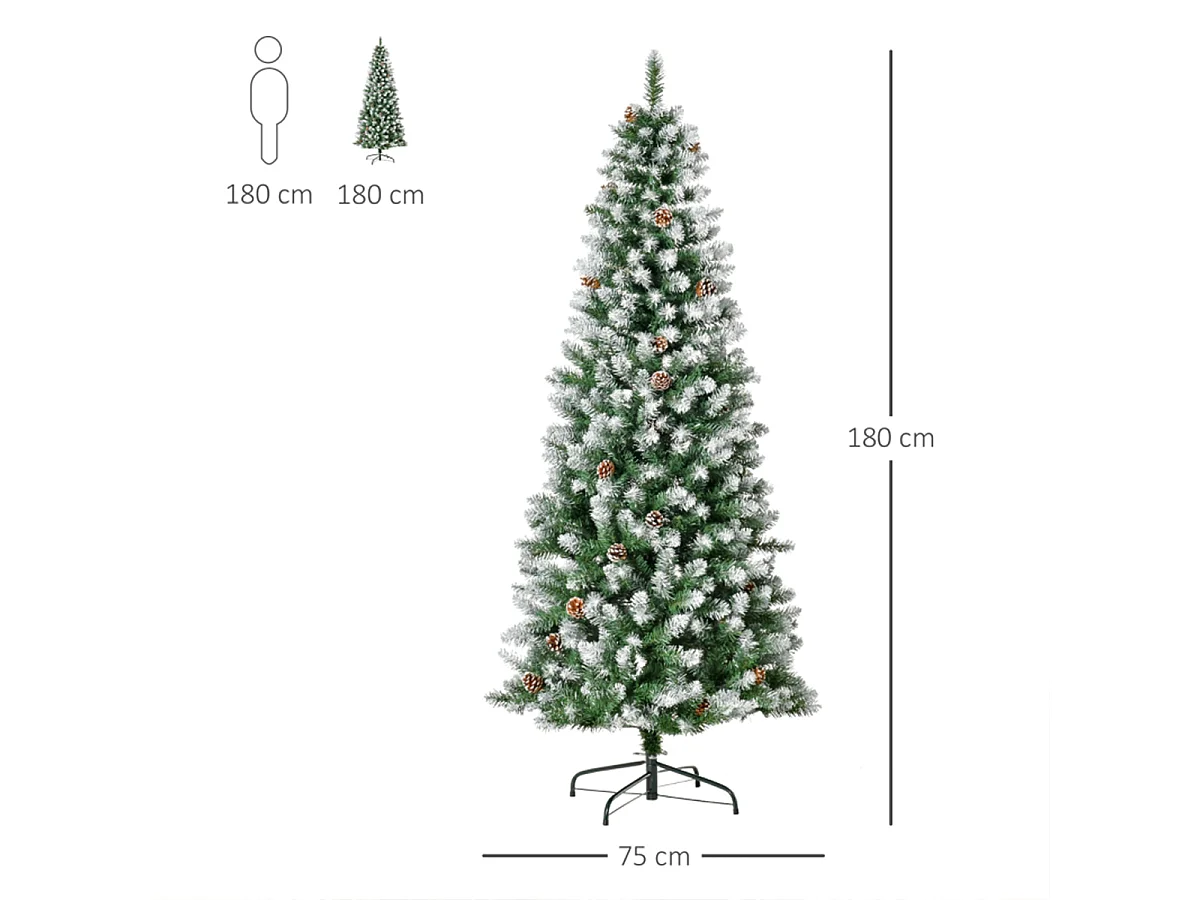 Weihnachtsbaum mit 630 Zweige und 37 Zapfen Künstlichen Weihnachten Tannenbaum 180 cm