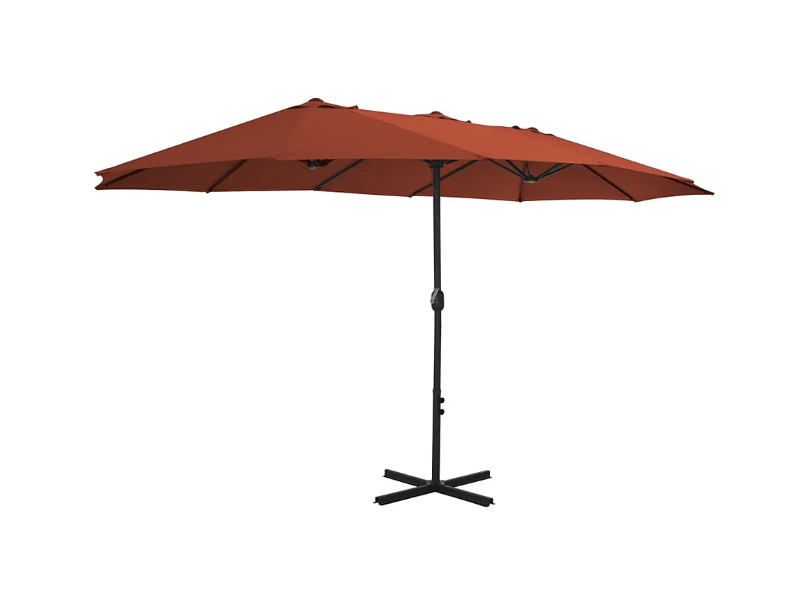 Parasol d'extérieur | Parasol de jardin avec poteau en aluminium terre cuite