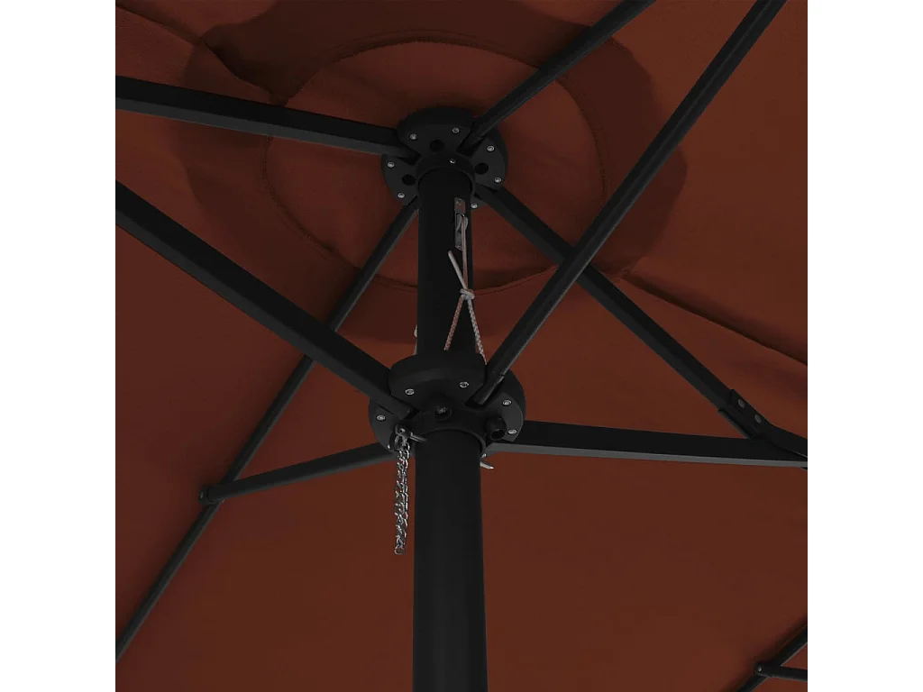 Parasol d'extérieur | Parasol de jardin avec poteau en aluminium terre cuite