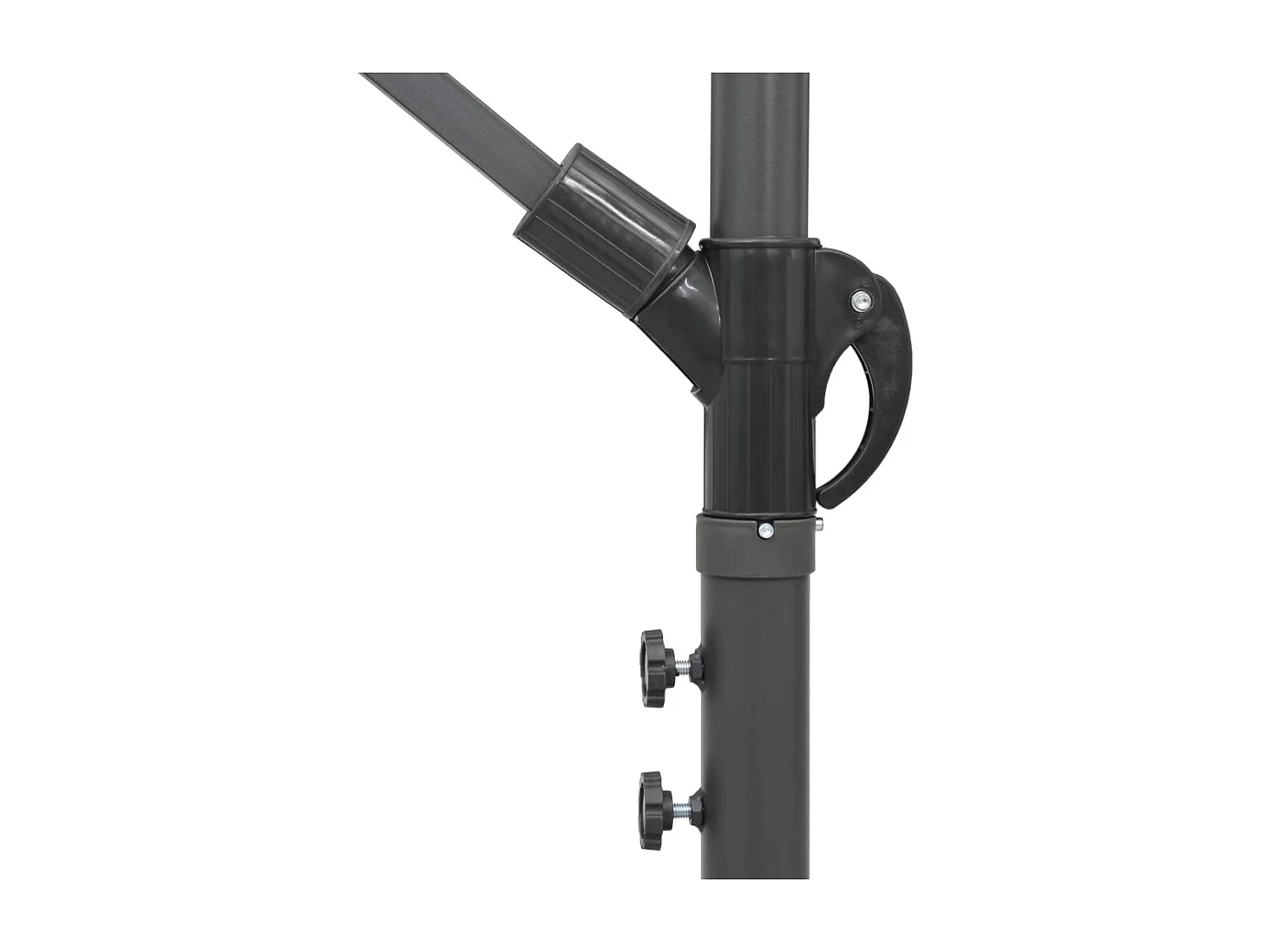 Parasol de jardin-Parasol suspendu avec poteau noir 3 m