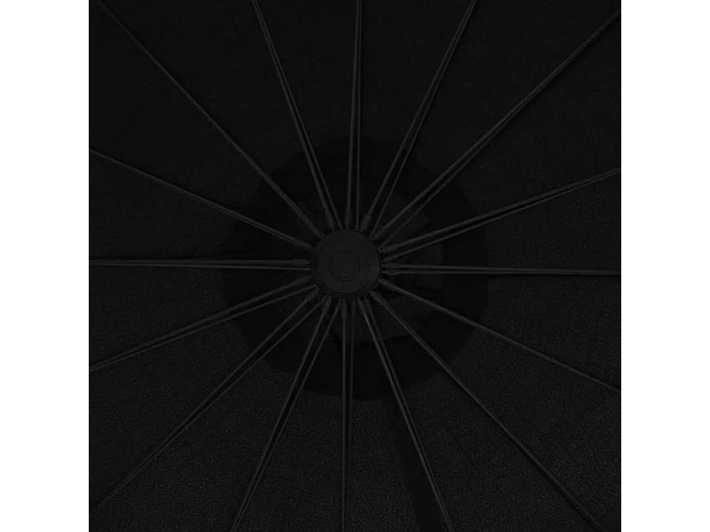 Parasol de jardin-Parasol suspendu avec poteau noir 3 m