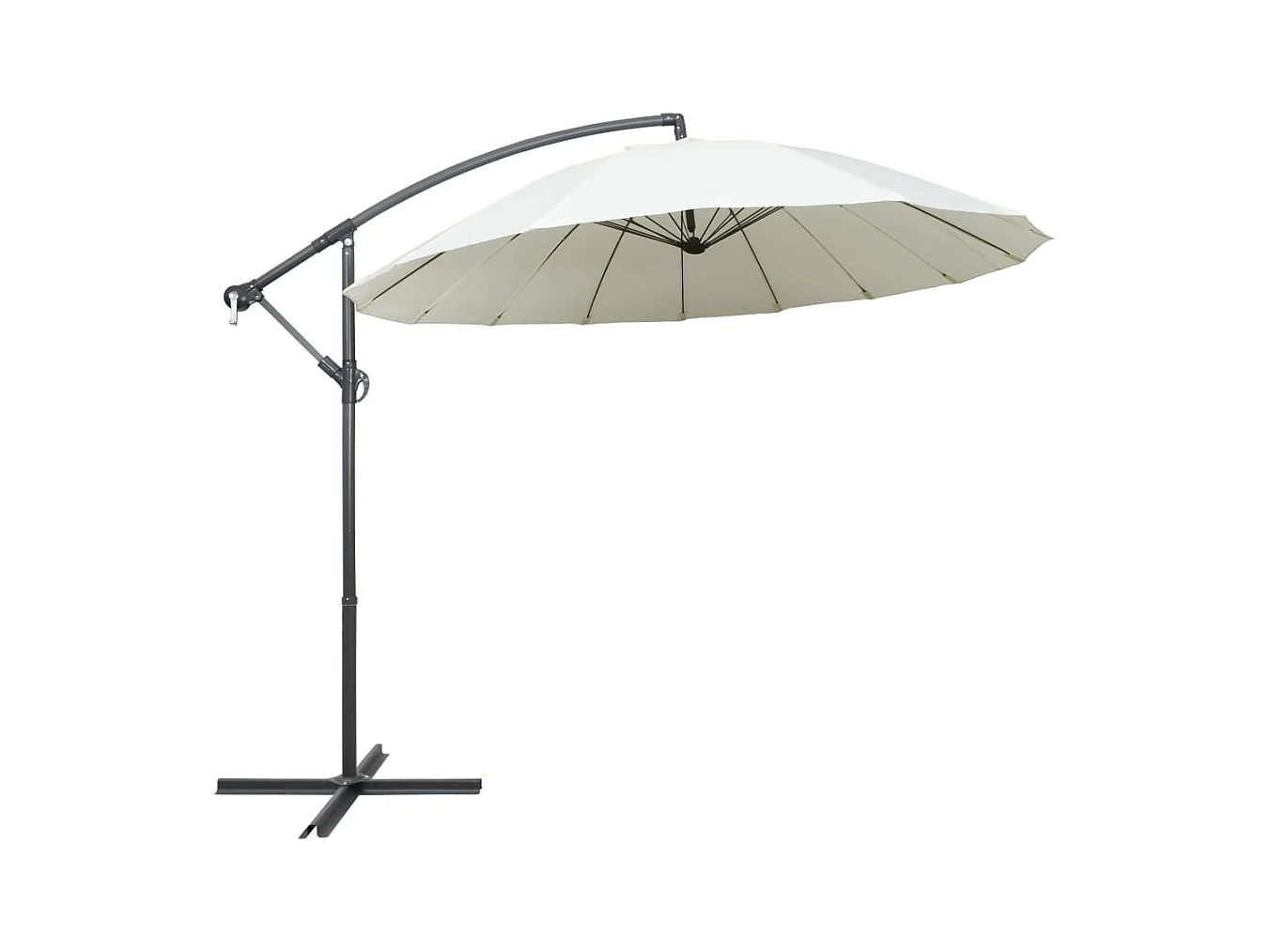 Parasol de jardin-Parasol suspendu avec poteau en aluminium Blanc 3 m