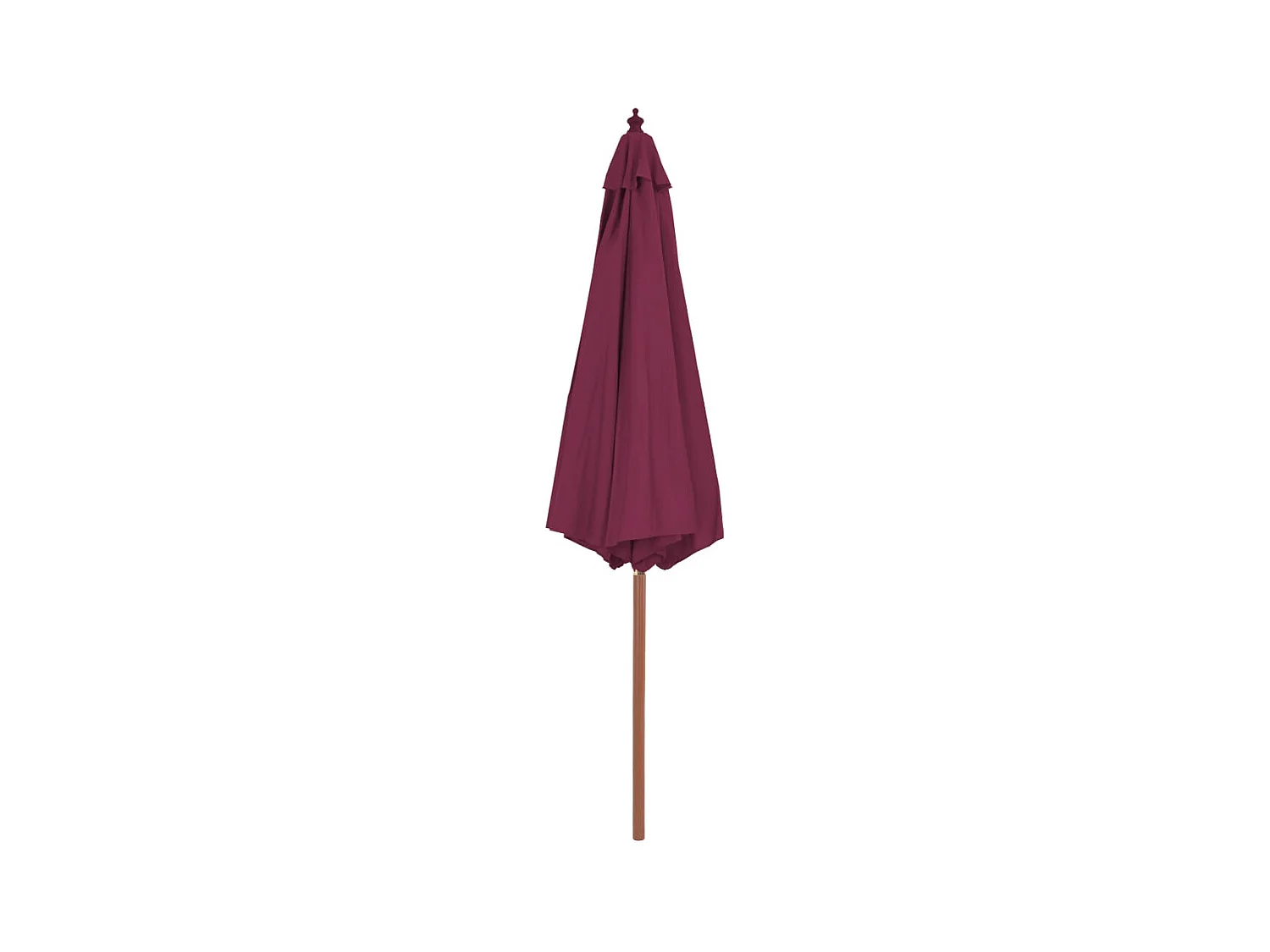 Parasol d'extérieur | Parasol de jardin avec mât en bois 300 cm rouge bordeaux