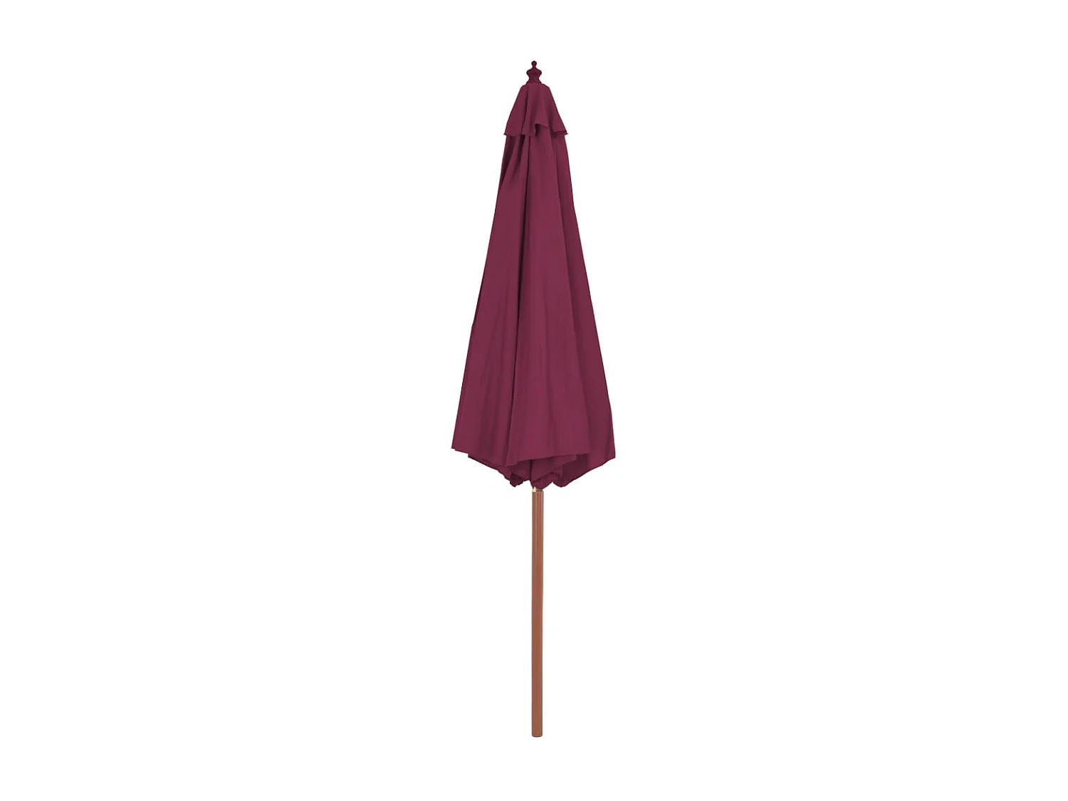 Parasol d'extérieur | Parasol de jardin avec mât en bois 300 cm rouge bordeaux