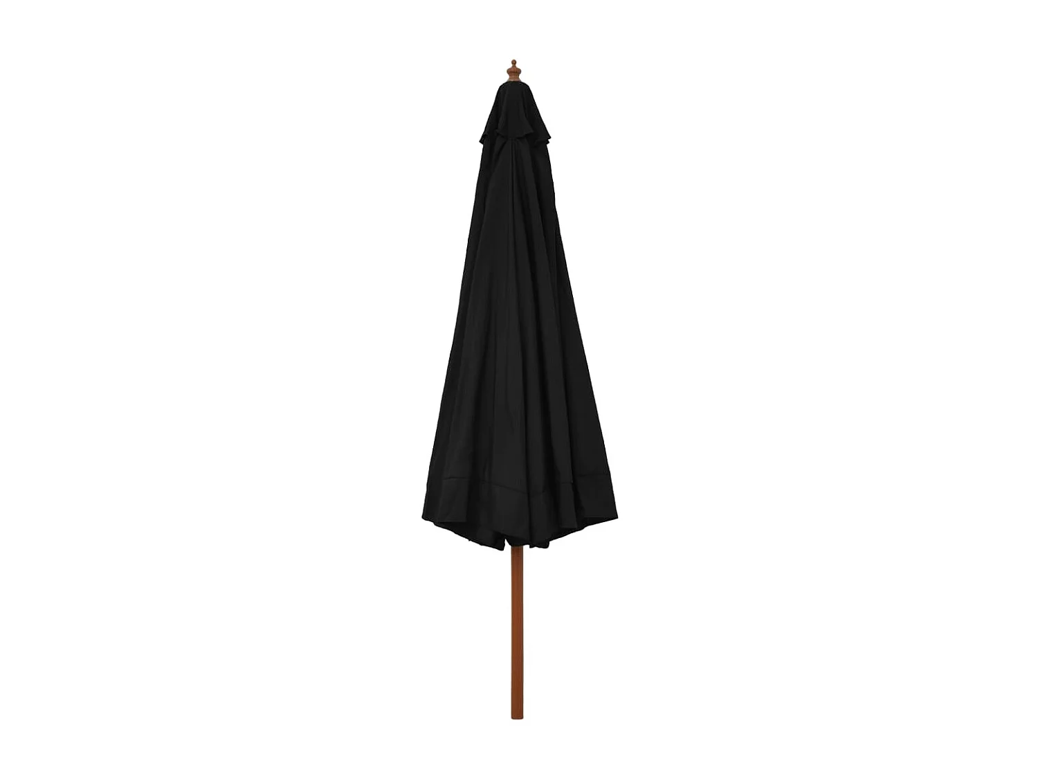Parasol d'extérieur | Parasol de jardin avec mât en bois 330 cm Noir