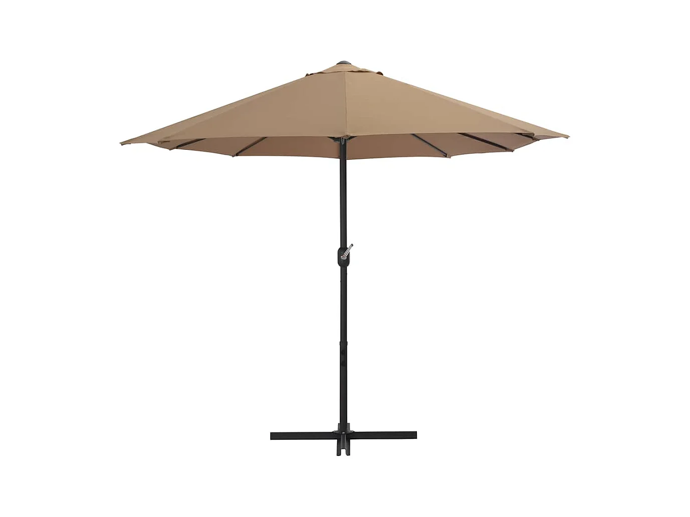 Parasol d'extérieur-Parasol de jardin et poteau en aluminium 460x270 cm taupe