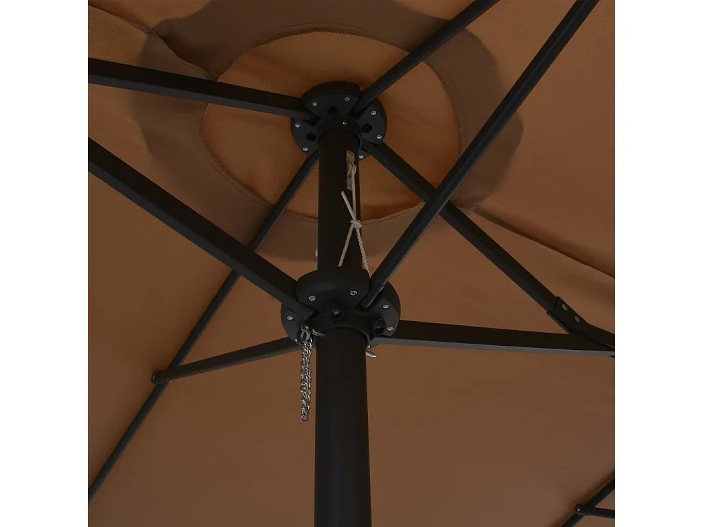 Parasol d'extérieur-Parasol de jardin et poteau en aluminium 460x270 cm taupe