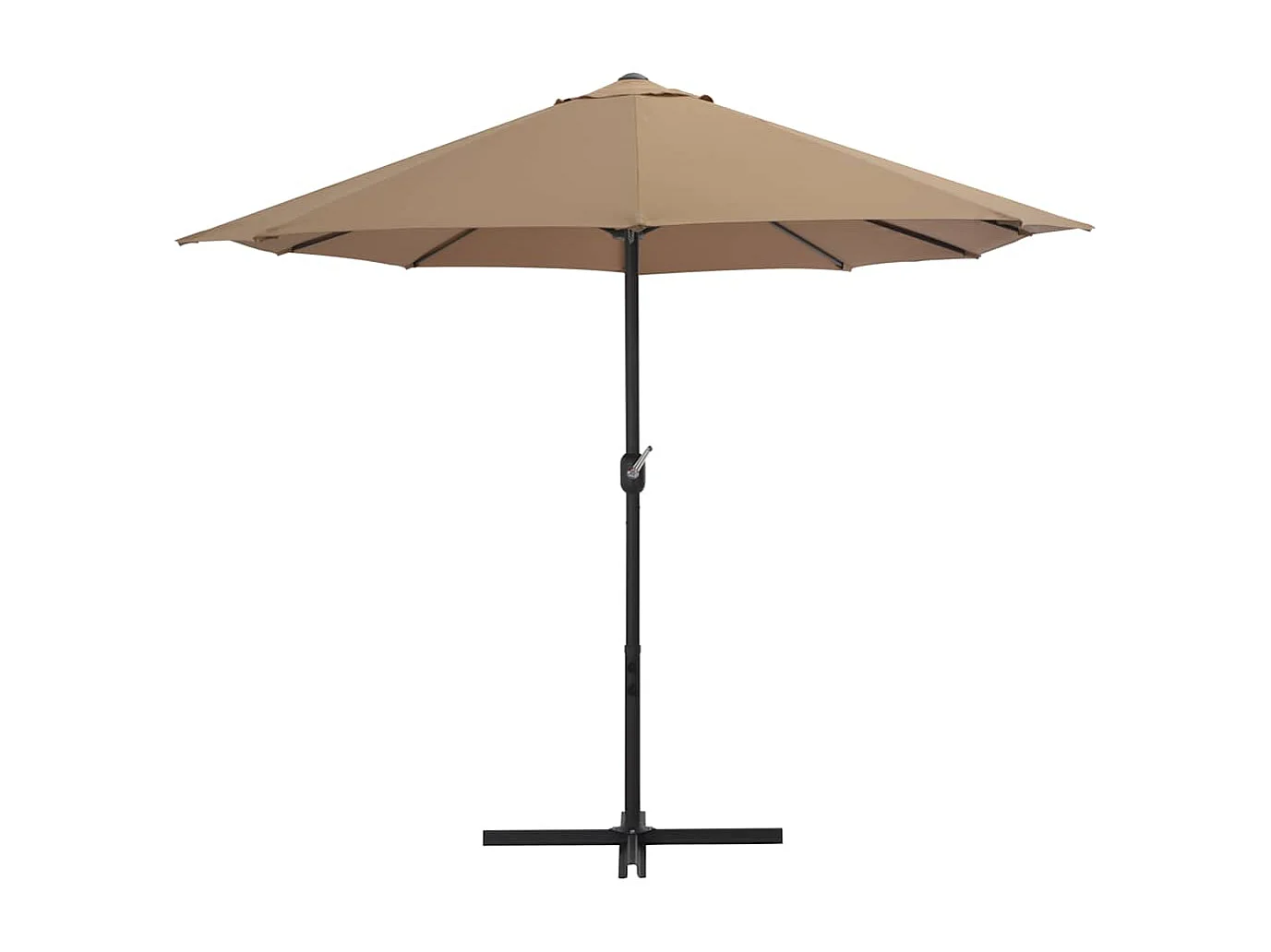 Parasol d'extérieur-Parasol de jardin et poteau en aluminium 460x270 cm taupe