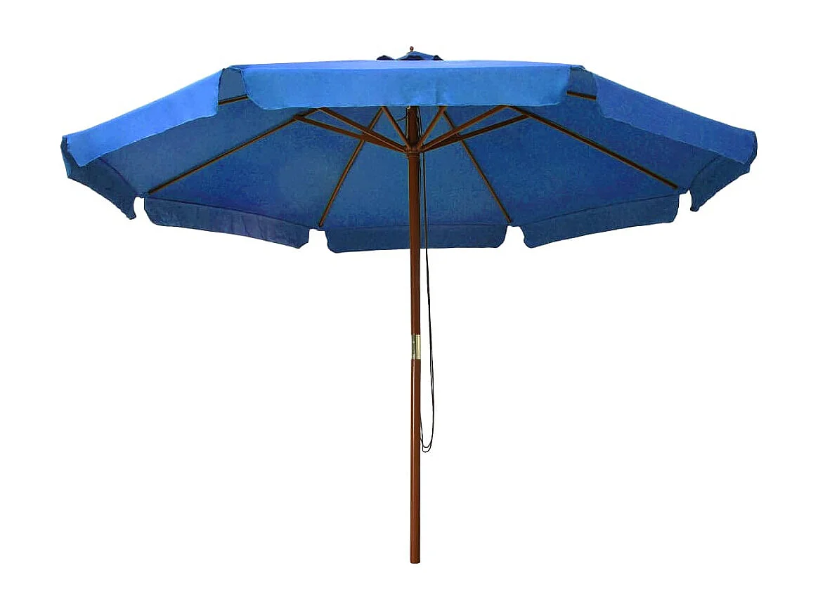 Parasol d'extérieur | Parasol de jardin avec mât en bois 330 cm Bleu azuré