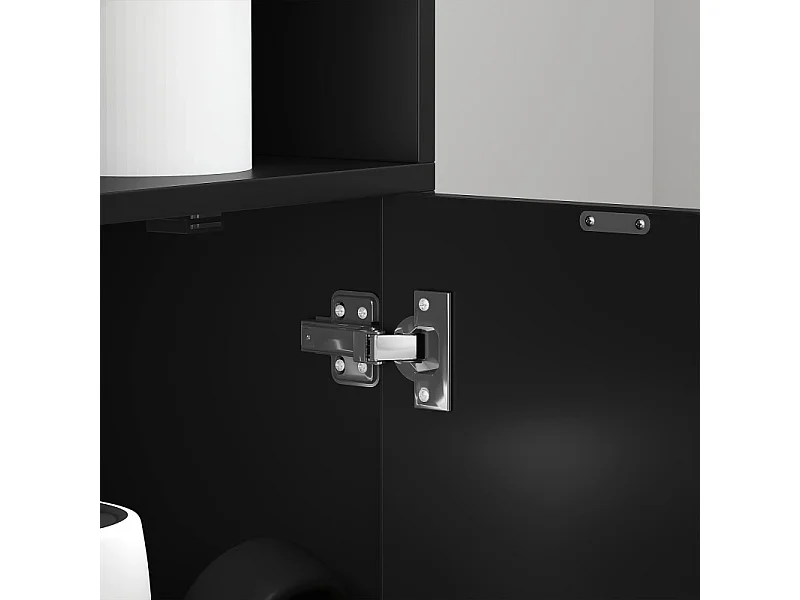 Bibliothèque étagère 180 cm armoire 2 portes DERBY noire