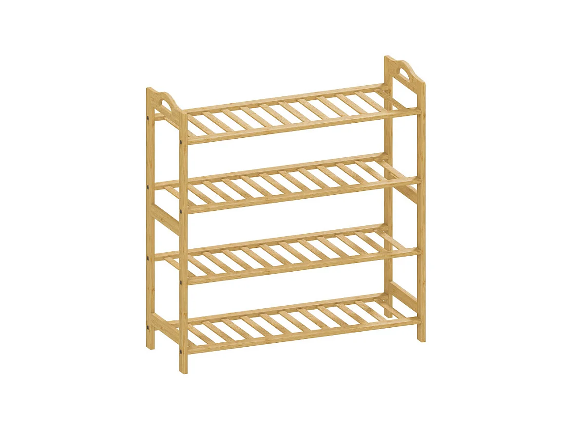 Étagère à chaussures 4 niveaux PABLO bambou naturel