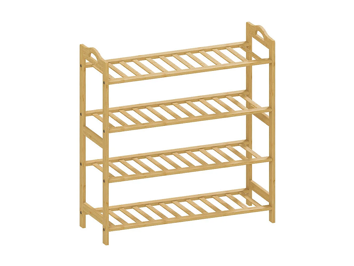 Étagère à chaussures 4 niveaux PABLO bambou naturel