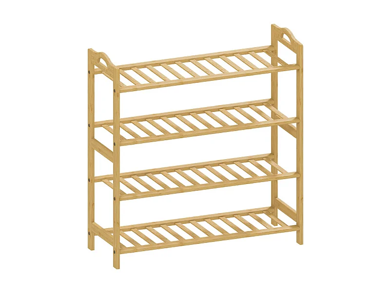 Étagère à chaussures 4 niveaux PABLO bambou naturel