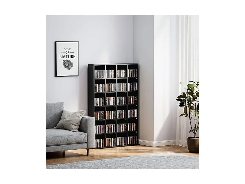 Etagère 24 compartiments ajustables PICASS noire