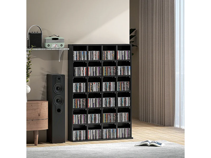 Etagère 24 compartiments ajustables PICASS noire