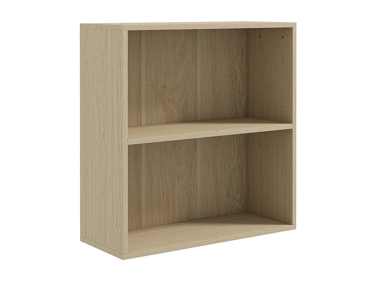 Bibliothèque cube 2 rangements MAURANE effet bois naturel