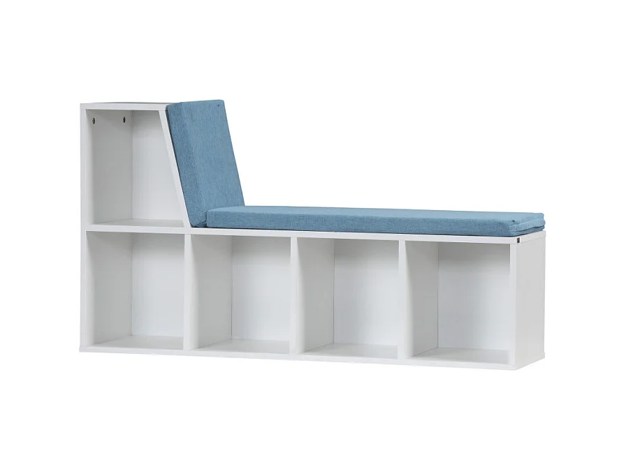 Bibliothèque Banc 2 en 1 JACADI bleu chiné et blanc