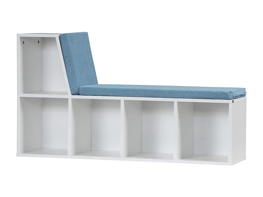 Bibliothèque Banc 2 en 1 JACADI bleu chiné et blanc