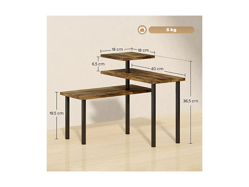 Etagère de cuisine à poser modulable HELVA marron et noir