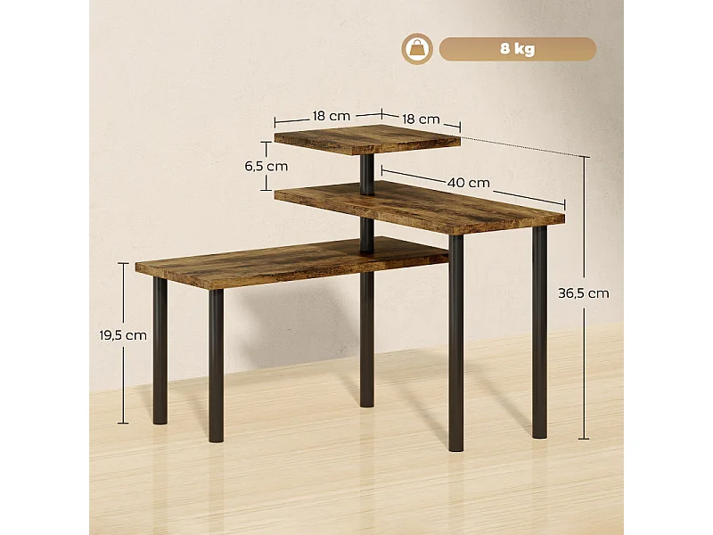 Etagère de cuisine à poser modulable HELVA marron et noir