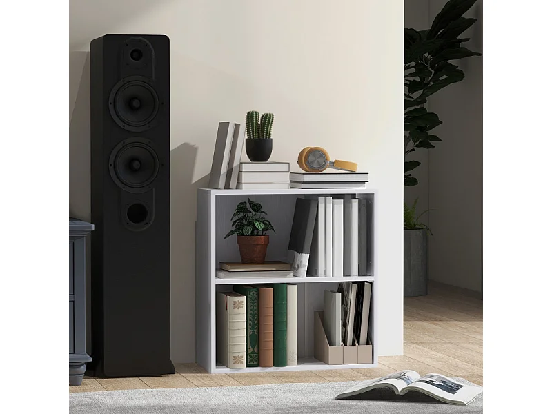 Bibliothèque cube 2 rangements BALOU blanche