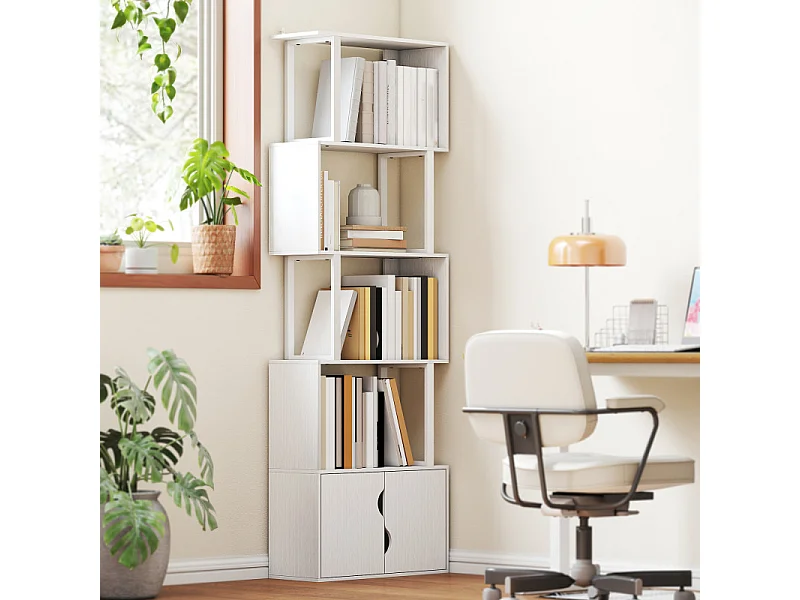 Etagère Zig-Zag 5 niveaux SLEEN blanc