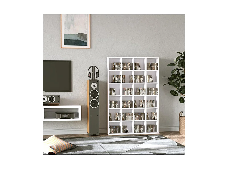 Etagère 24 compartiments ajustables LAIGER blanche