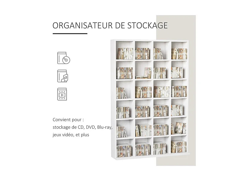 Etagère 24 compartiments ajustables LAIGER blanche