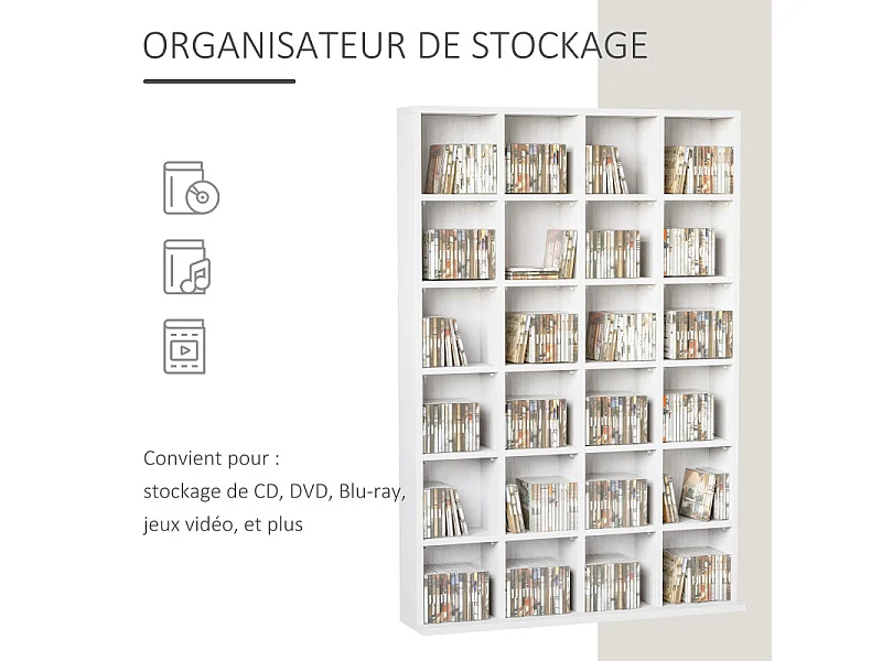 Etagère 24 compartiments ajustables LAIGER blanche