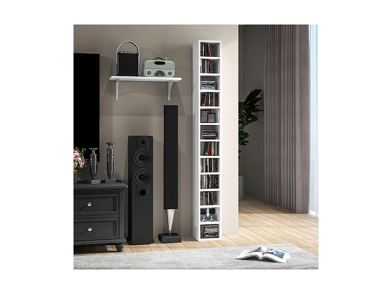 Etagère colonne 175 cm BUREN blanche