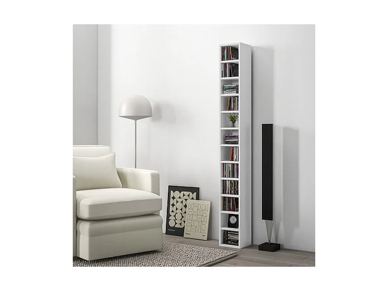 Etagère colonne 175 cm BUREN blanche