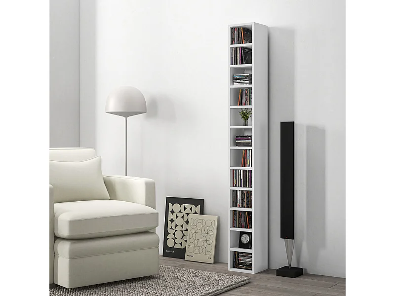 Etagère colonne 175 cm BUREN blanche