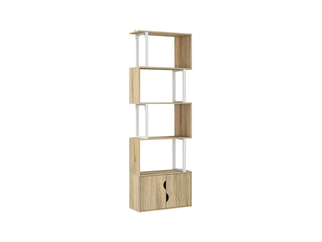 Etagère Zig-Zag 5 niveaux SWEEN effet bois naturel