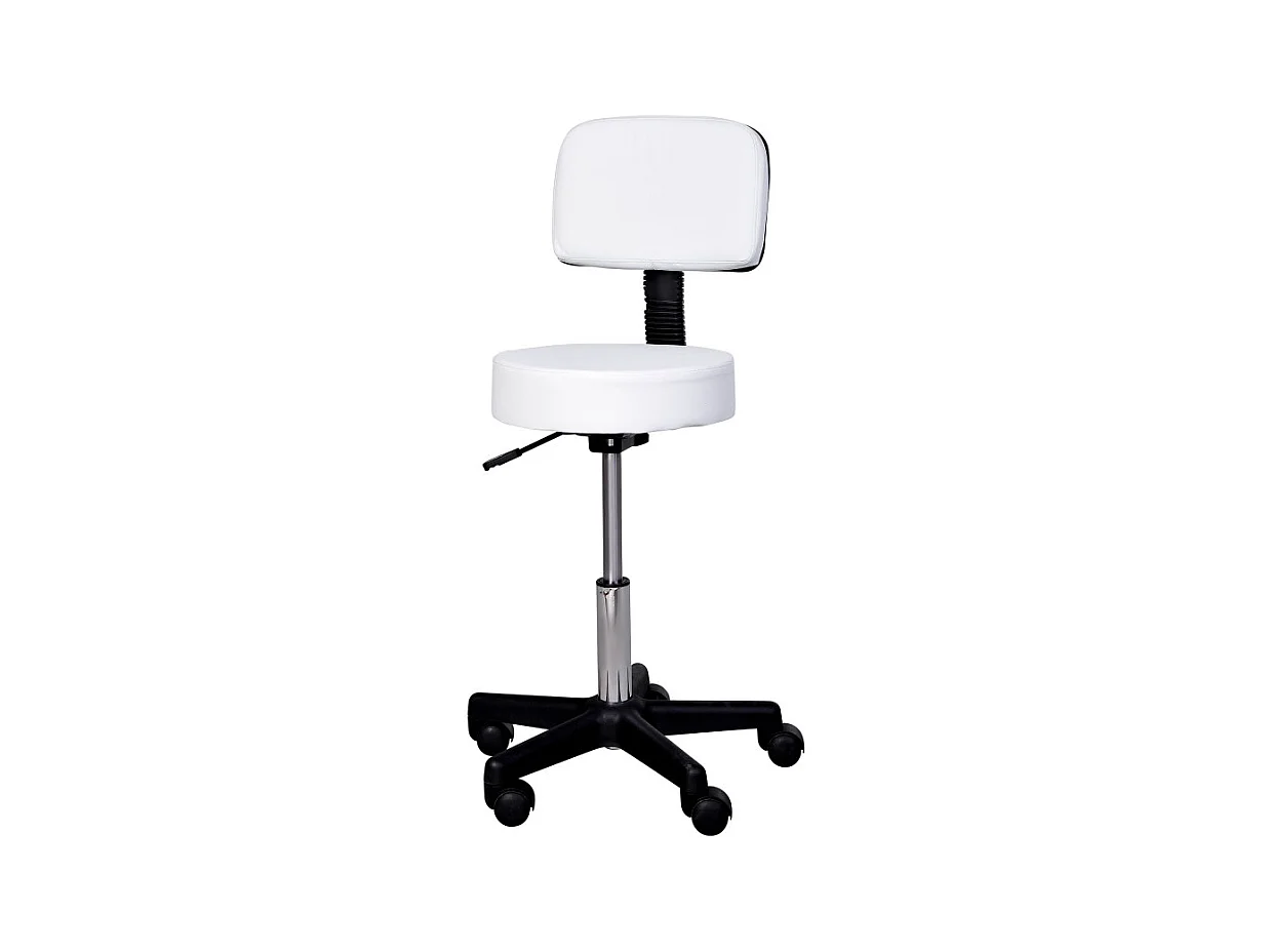 Tabouret de massage à roulettes réglable JEREMIA blanc