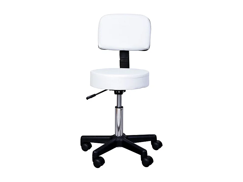 Tabouret de massage à roulettes réglable JEREMIA blanc