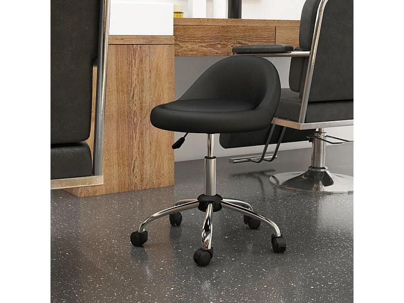 Tabouret à roulettes pivotant 360° MARCY noir