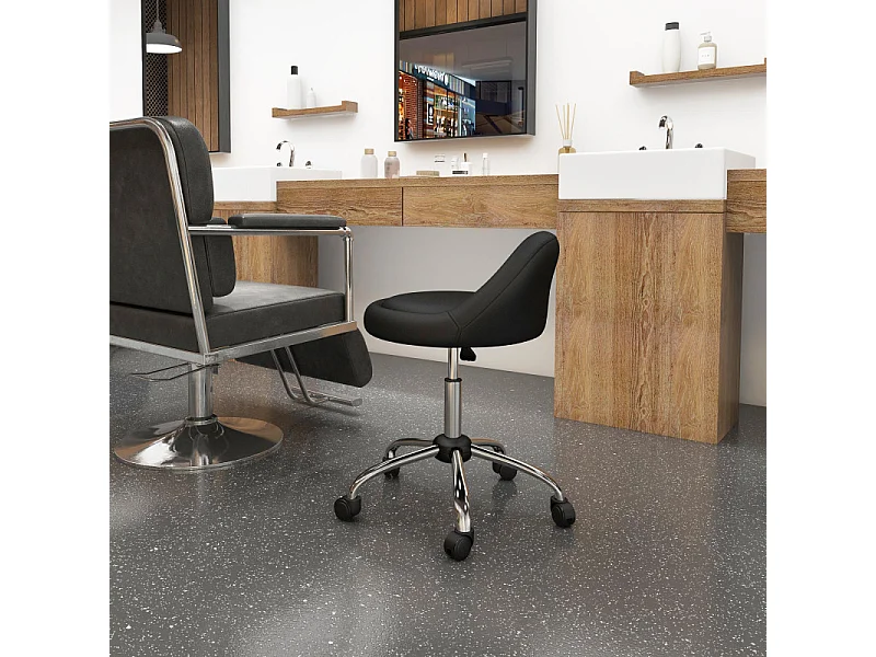 Tabouret à roulettes pivotant 360° MARCY noir