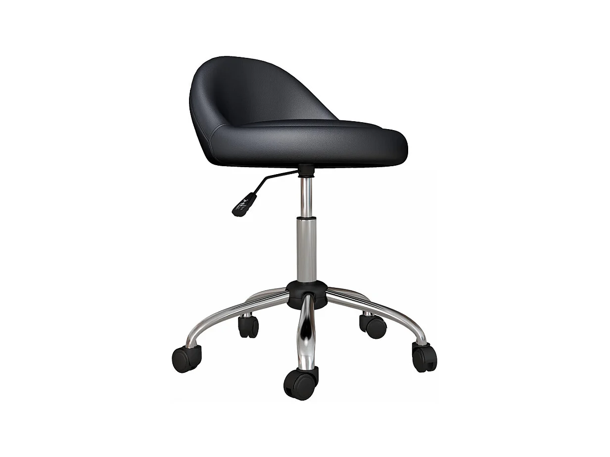 Tabouret à roulettes pivotant 360° MARCY noir