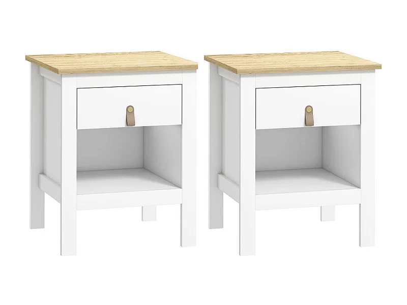 Lot de 2 tables de chevets LAVIA blanc