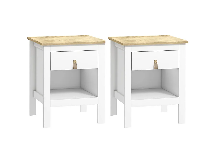 Lot de 2 tables de chevets LAVIA blanc