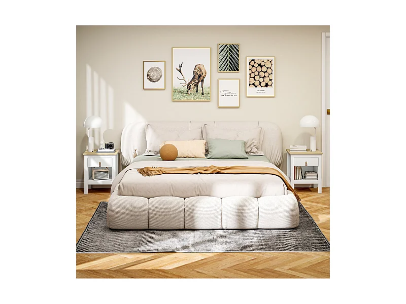 Lot de 2 tables de chevets LAVIA blanc