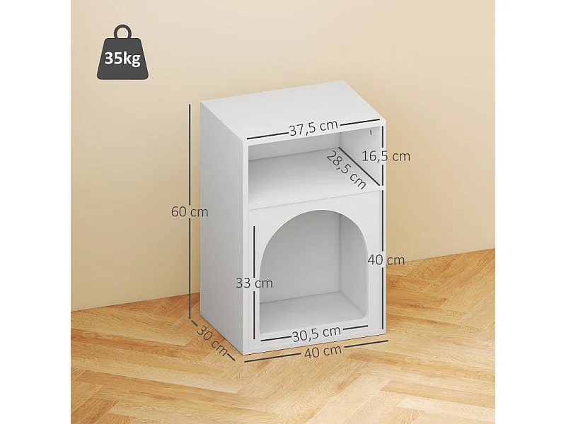 Lot de 2 chevets design tendance troglodyte 2 niches TARGA blanc
