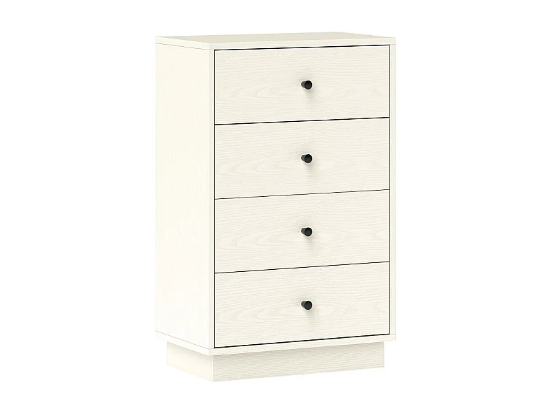 Commode 4 tiroirs CONNOR effet bois blanc