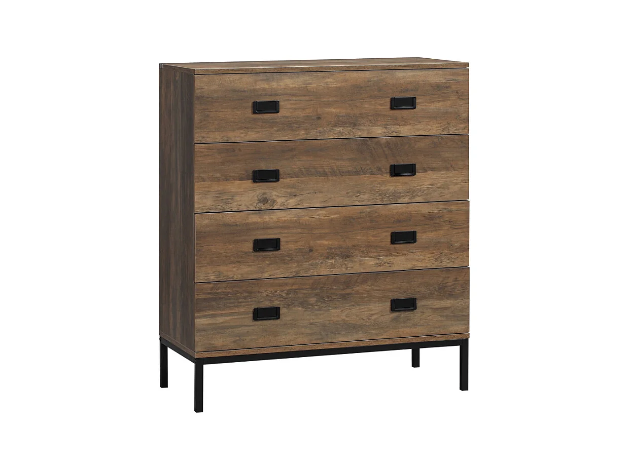 Commode 4 tiroirs JACKSON effet bois de manguier