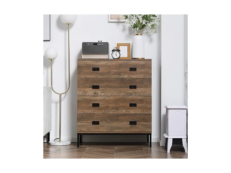 Commode 4 tiroirs JACKSON effet bois de manguier