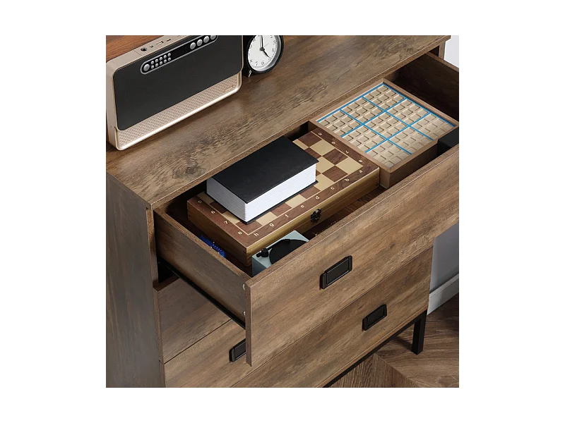 Commode 4 tiroirs JACKSON effet bois de manguier