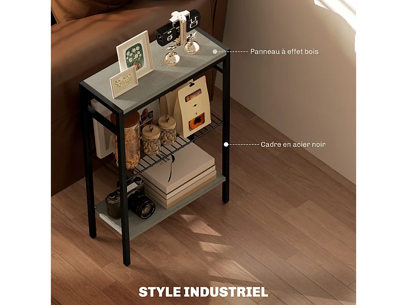 Bout de canapé table d’appoint MOZA gris