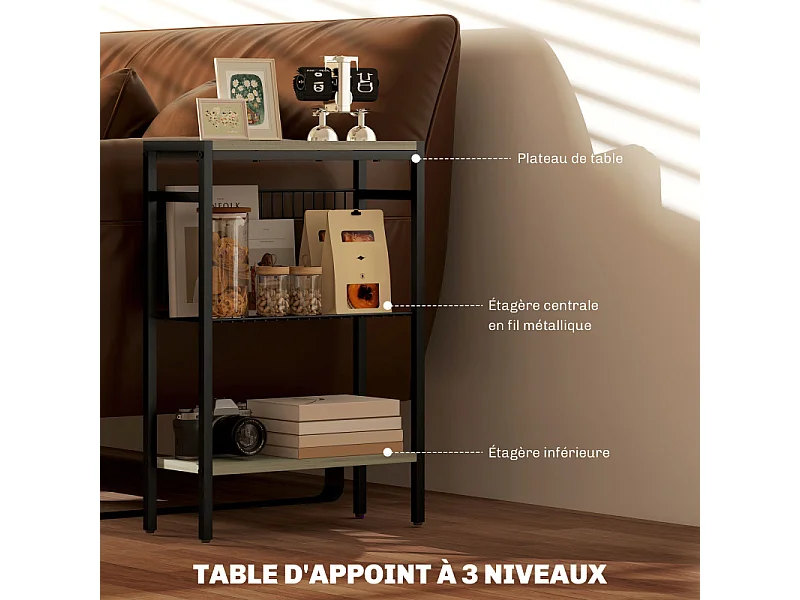 Bout de canapé table d’appoint MOZA gris