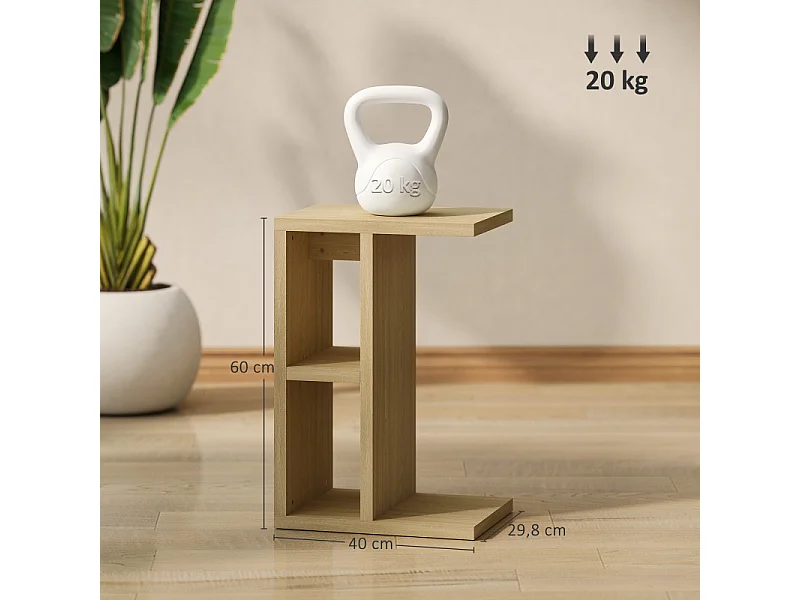 Bout de canapé table d’appoint KENZA aspect chêne clair